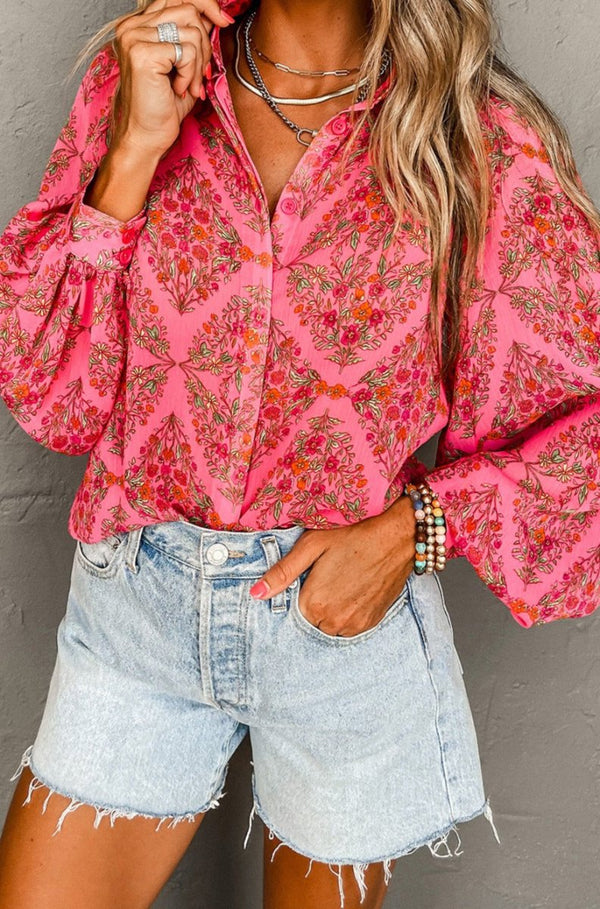 Chung Aesthetic Floral Puff Sleeve Shirt - Rebel Nomad