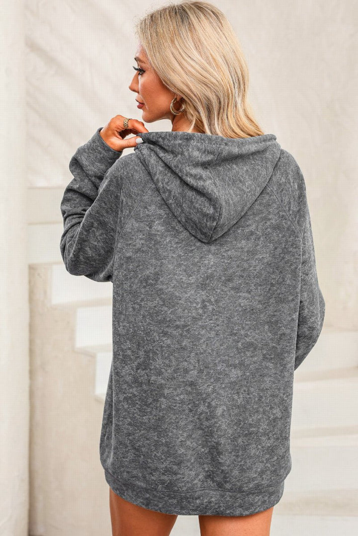 Ciel Mineral Wash Kangaroo Pocket Drawstring Pullover Hoodie - Rebel Nomad