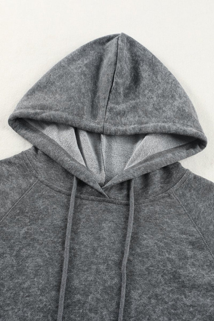 Ciel Mineral Wash Kangaroo Pocket Drawstring Pullover Hoodie - Rebel Nomad