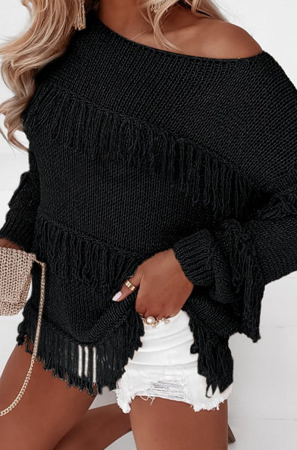 Colombe Boho Tasseled Knitted Sweater - Rebel Nomad