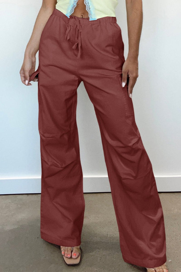 Corey Drawstring Waist Wide Leg Cargo Pants - Rebel Nomad