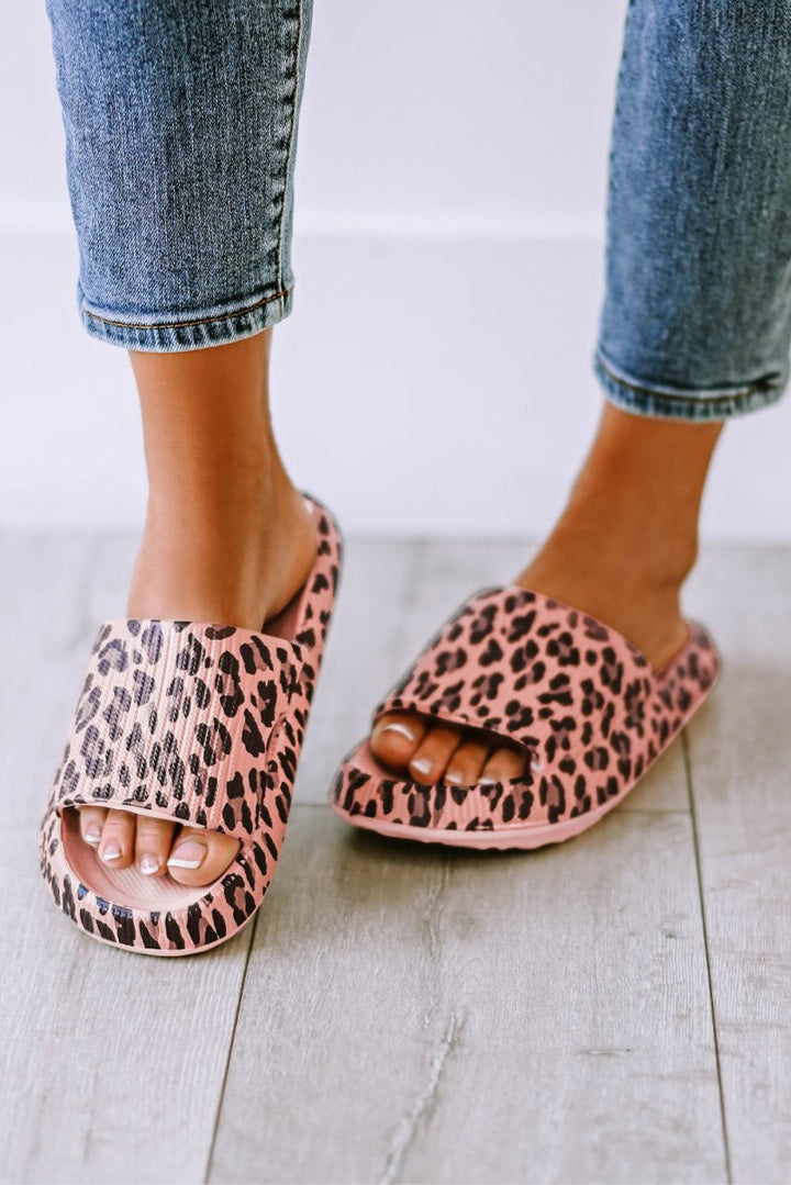 Corrina Leopard Print Thick Sole Slip On Slippers - Rebel Nomad