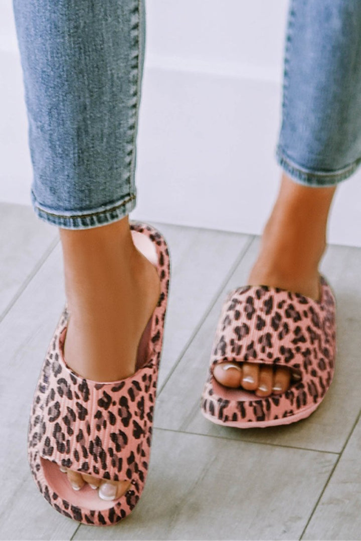 Corrina Leopard Print Thick Sole Slip On Slippers - Rebel Nomad