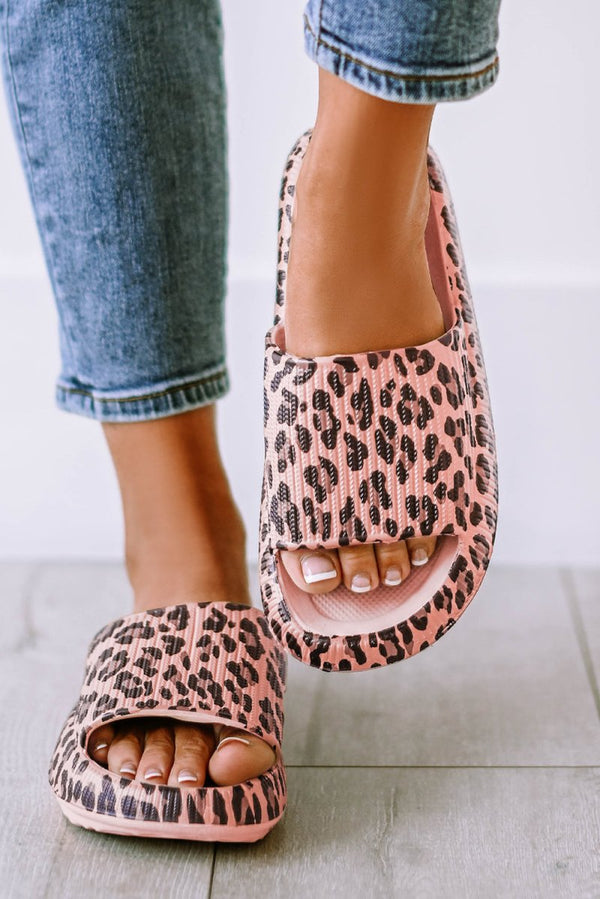 Corrina Leopard Print Thick Sole Slip On Slippers - Rebel Nomad