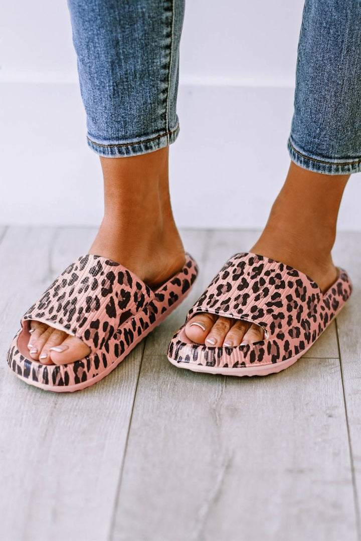 Corrina Leopard Print Thick Sole Slip On Slippers - Rebel Nomad