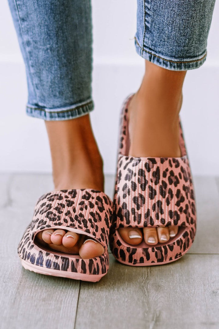 Corrina Leopard Print Thick Sole Slip On Slippers - Rebel Nomad