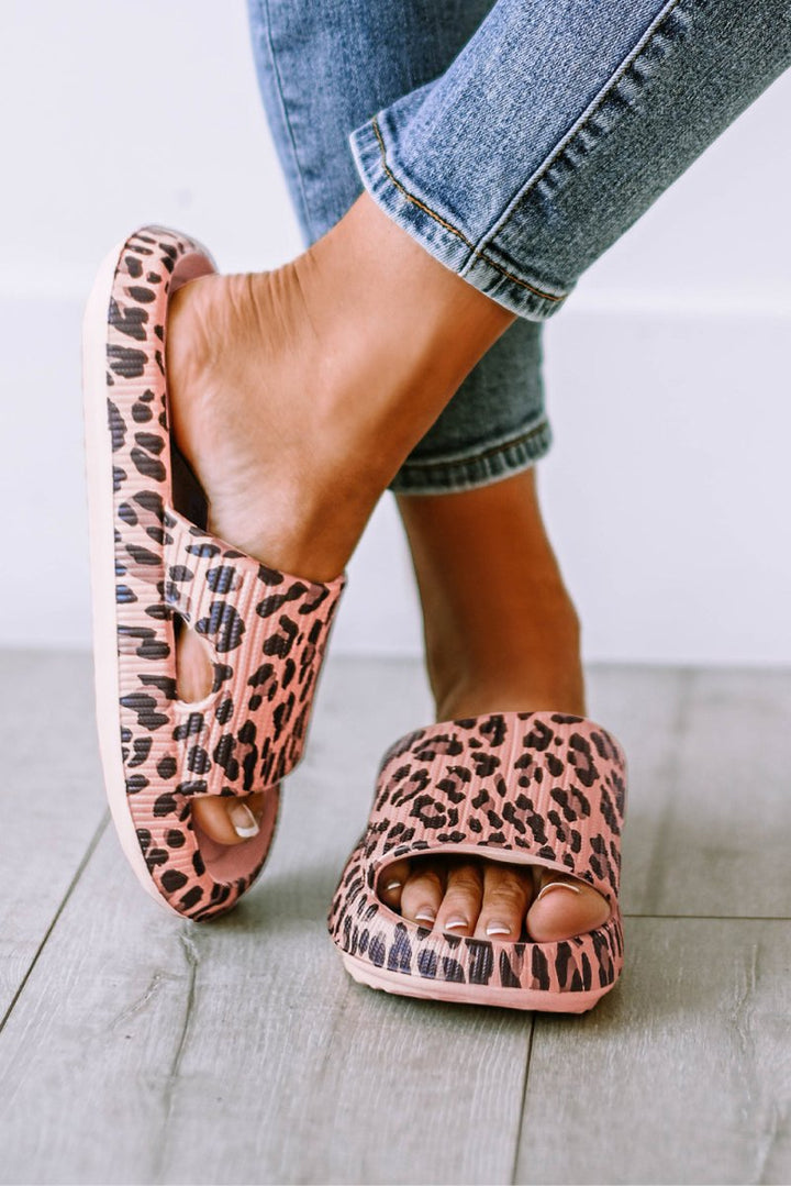 Corrina Leopard Print Thick Sole Slip On Slippers - Rebel Nomad