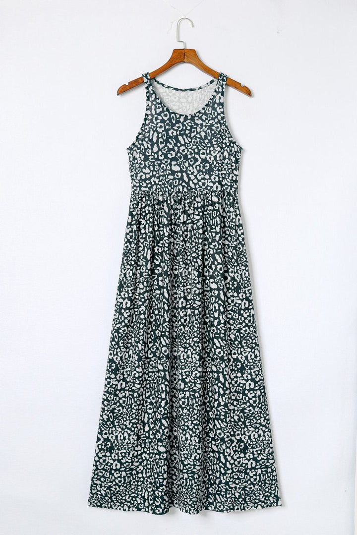 Dale Leopard Print Pocketed Sleeveless Maxi Dress - Rebel Nomad