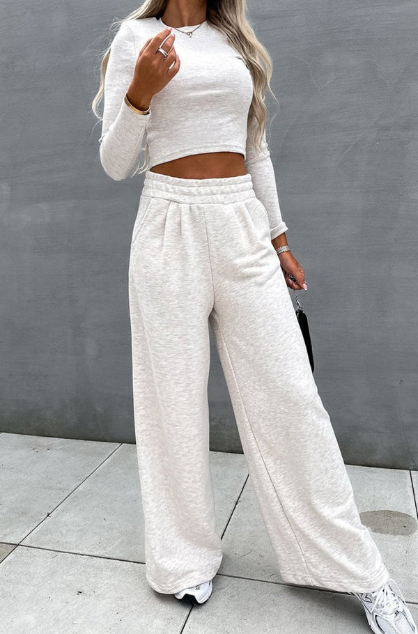 Darcey Crop Top and Wide Leg Pants Two Piece Set - Rebel Nomad