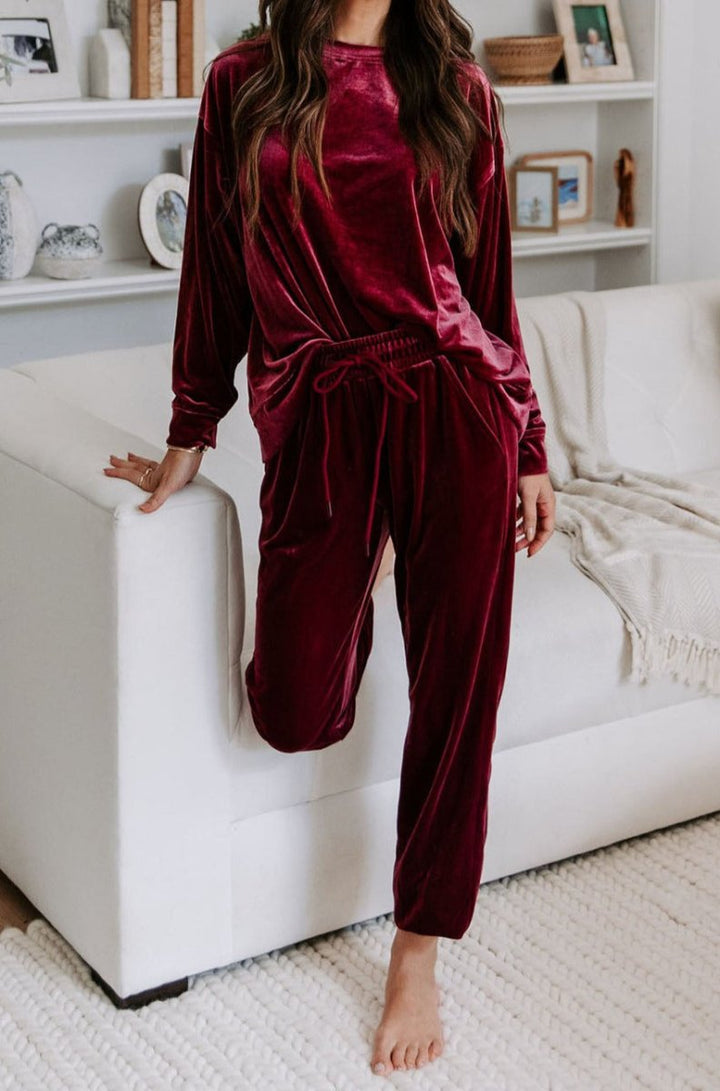 Dayle Solid Velvet Two Piece Lounge Set - Rebel Nomad