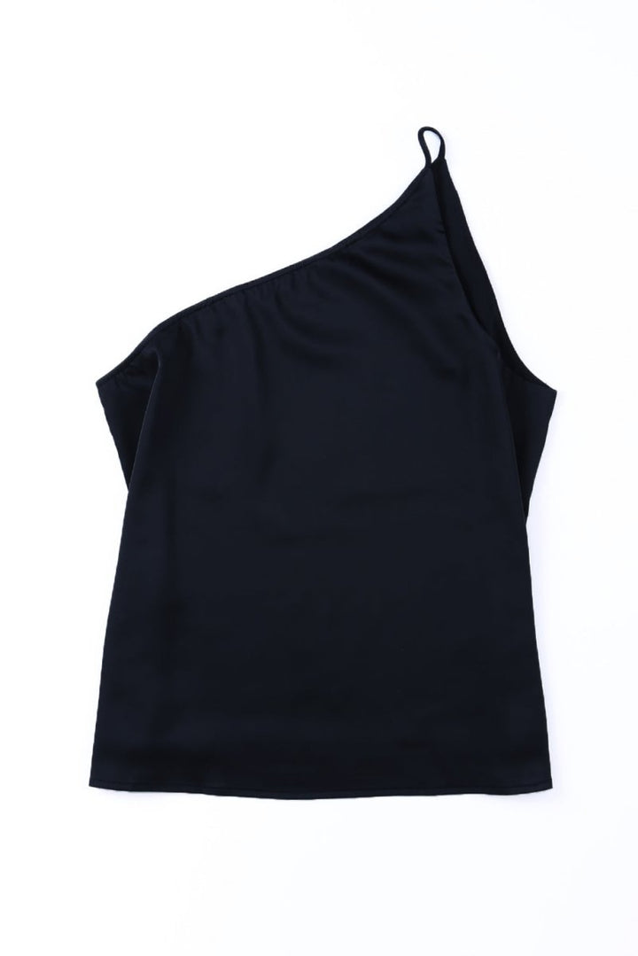 Deloise Satin One Shoulder Loose Tank Top - Rebel Nomad