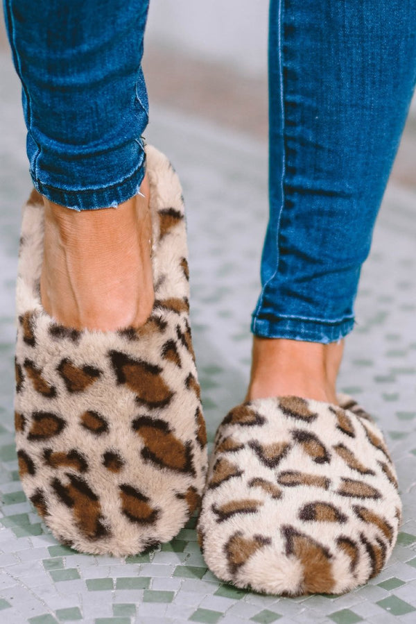 Eclipsa Leopard Print Fuzzy Home Slippers - Rebel Nomad