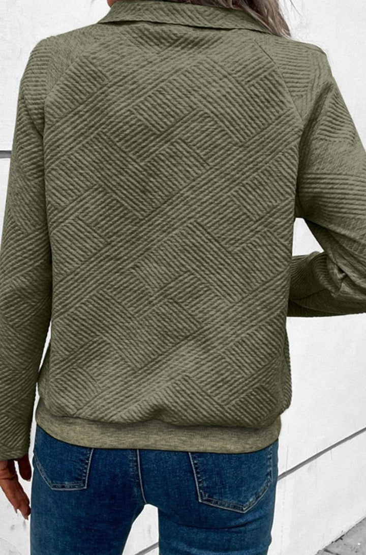 Elayne Textured Knit Buttoned Kangaroo Pocket Sweatshirt - Rebel Nomad