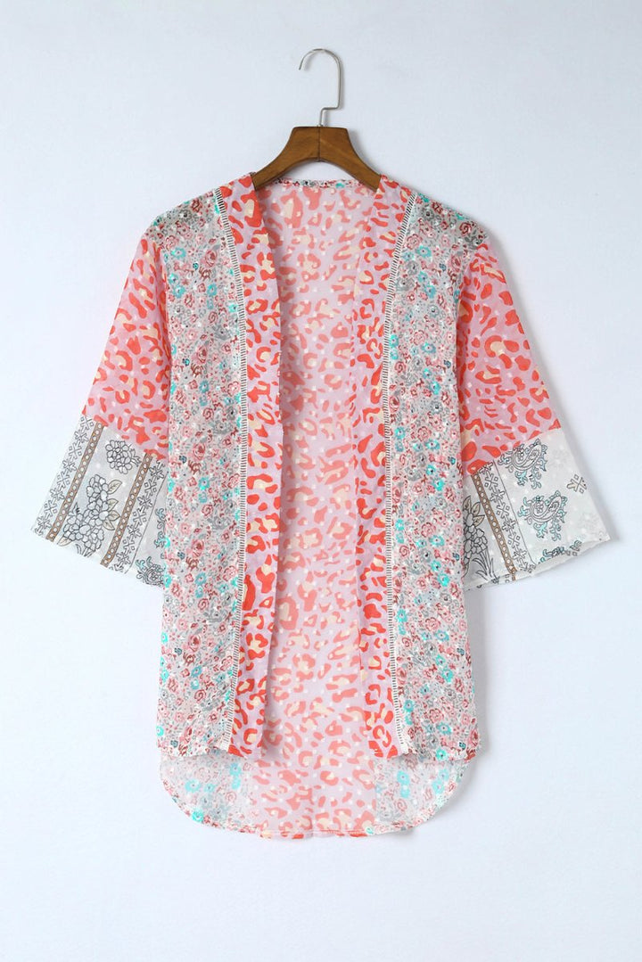Elowyn Leopard Print Open Front Bell Sleeve Kimono - Rebel Nomad