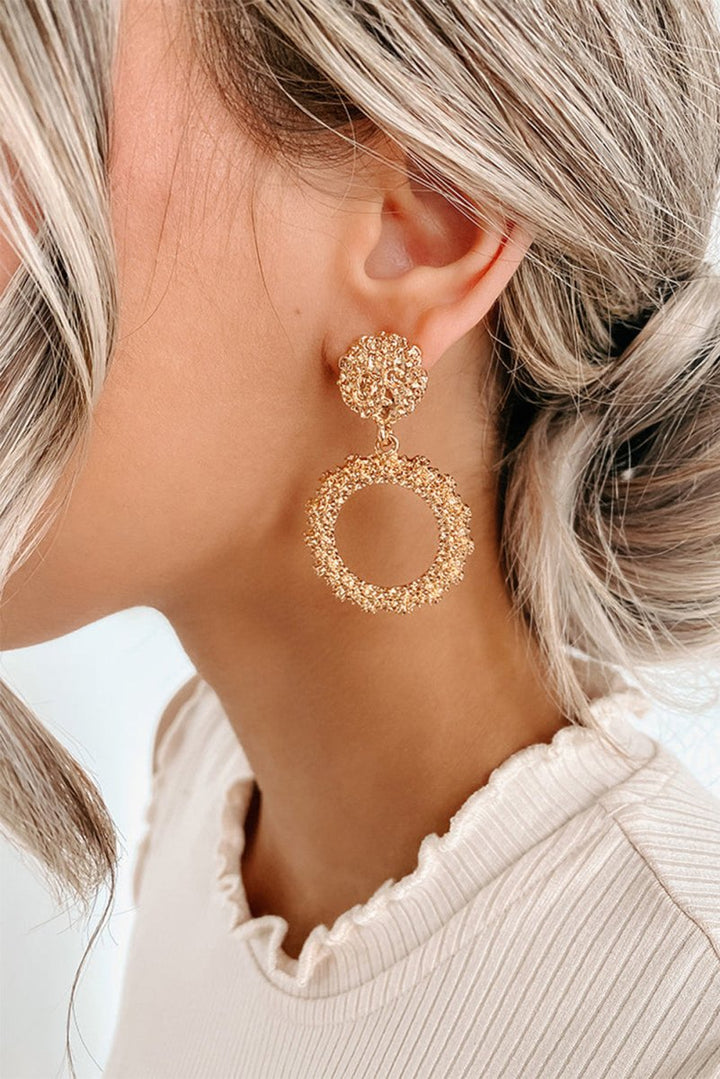 Elvie Glittering Circle Dangle Earrings - Rebel Nomad