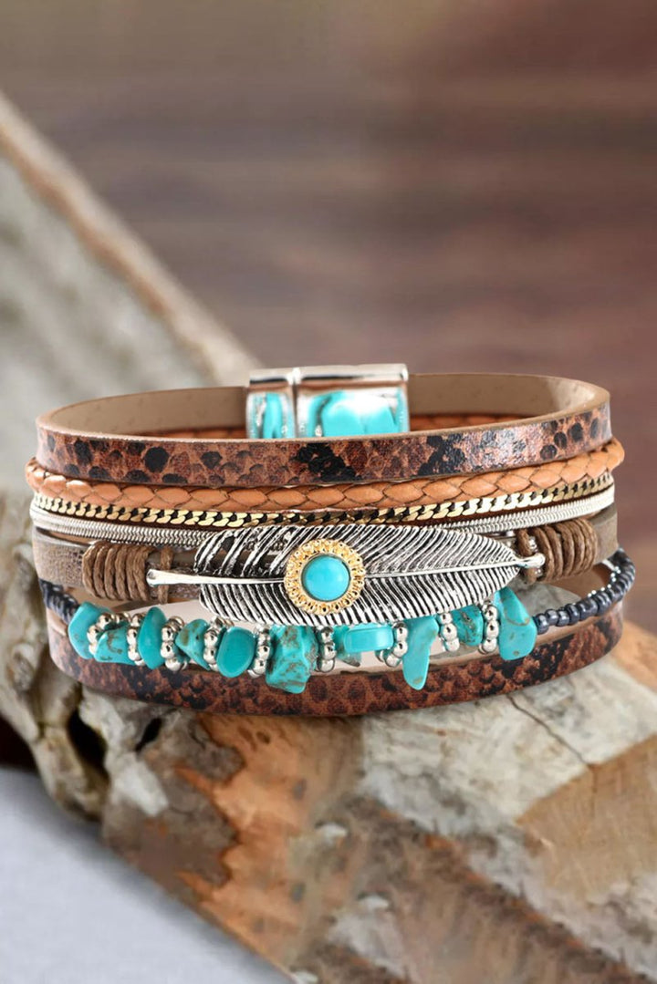 Emiliana Vintage Turquoise Multi-layer Leather Bracelet - Rebel Nomad