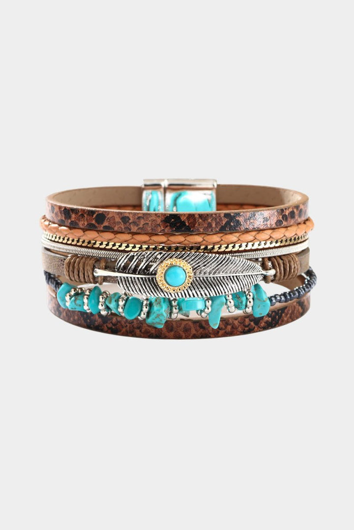 Emiliana Vintage Turquoise Multi-layer Leather Bracelet - Rebel Nomad