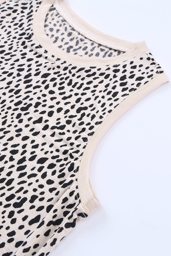 Enthrall Leopard Print Round Neck Tank Top - Rebel Nomad