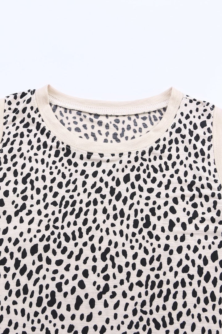 Enthrall Leopard Print Round Neck Tank Top - Rebel Nomad