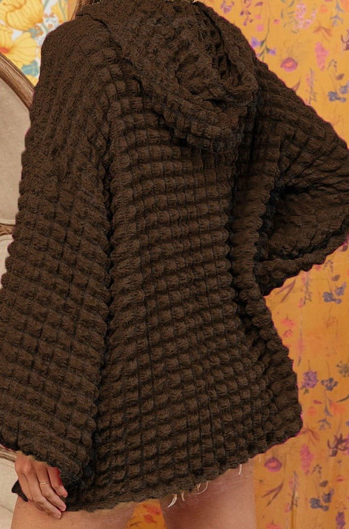 Erica Bubble Textured Waffle Hoodie - Rebel Nomad