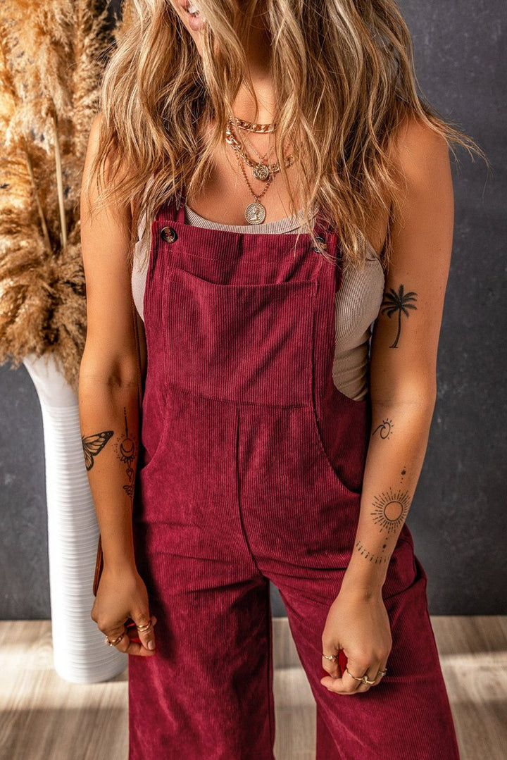 Erika Corduroy Wide Leg Bib Overalls - Rebel Nomad