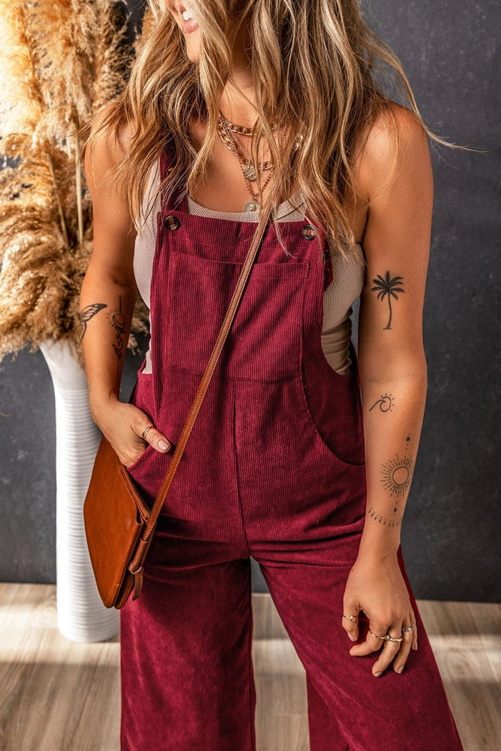 Erika Corduroy Wide Leg Bib Overalls - Rebel Nomad