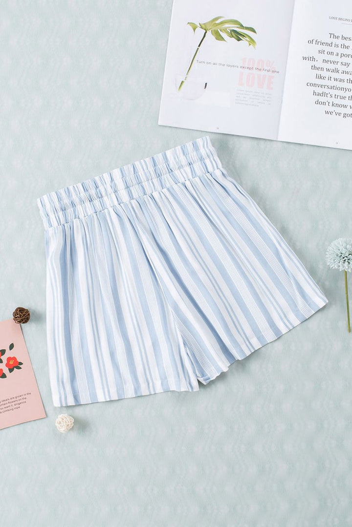 Eris Vertical Stripes Print Shorts with Pockets - Rebel Nomad
