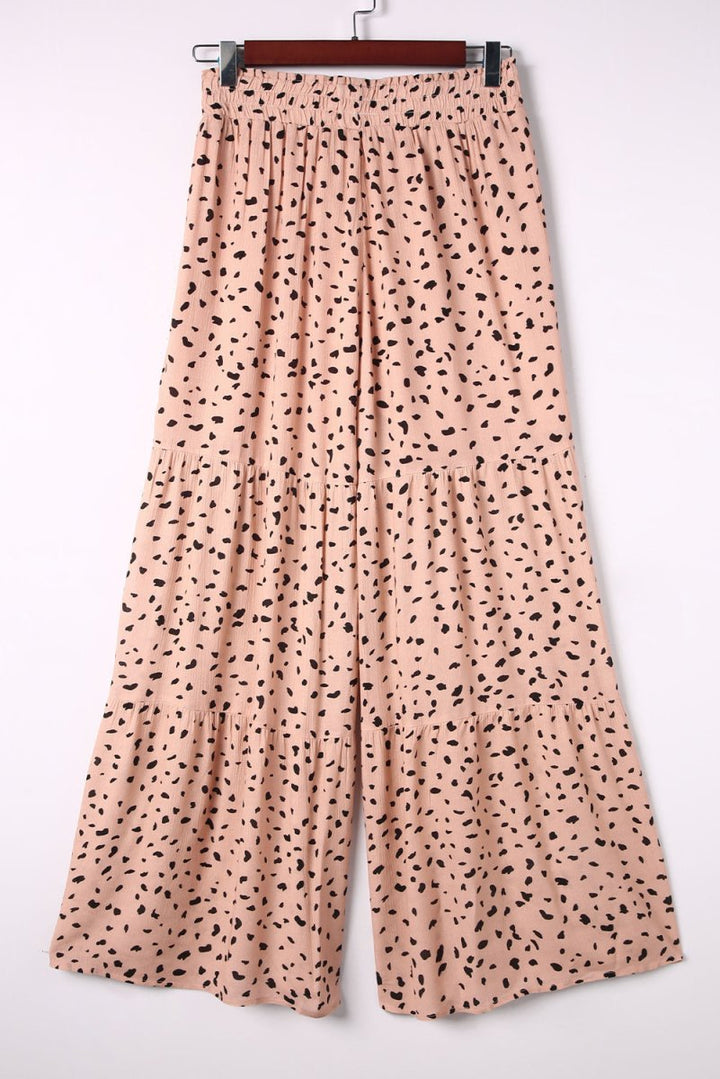 Estrella Ruffle Wide Leg Dalmatian Palazzo Pants - Rebel Nomad