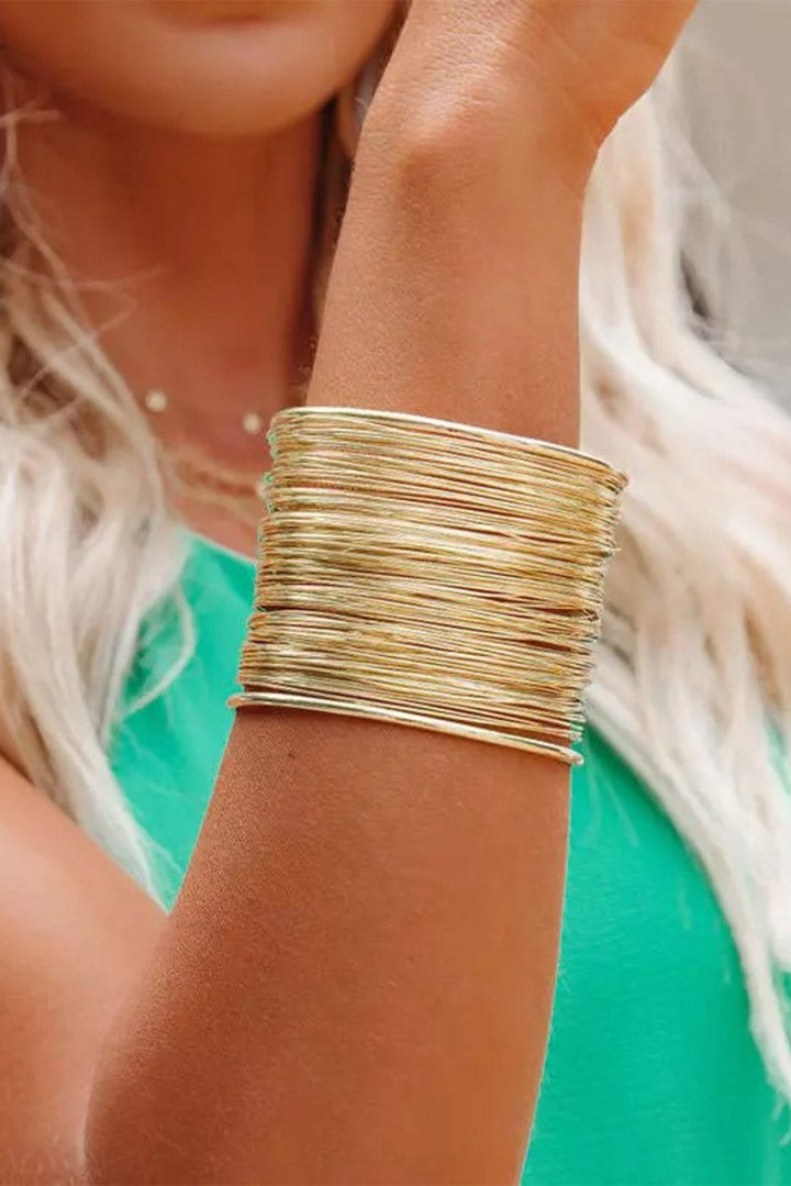 Eternal Golden Open Wire Bangle Bracelet - Rebel Nomad