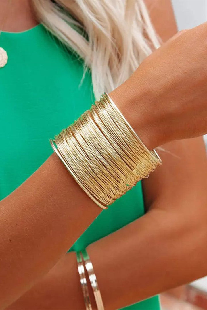 Eternal Golden Open Wire Bangle Bracelet - Rebel Nomad