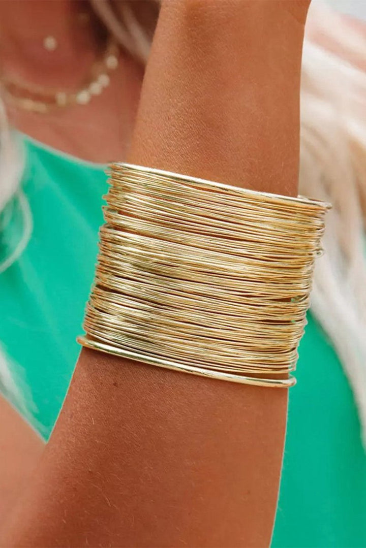 Eternal Golden Open Wire Bangle Bracelet - Rebel Nomad