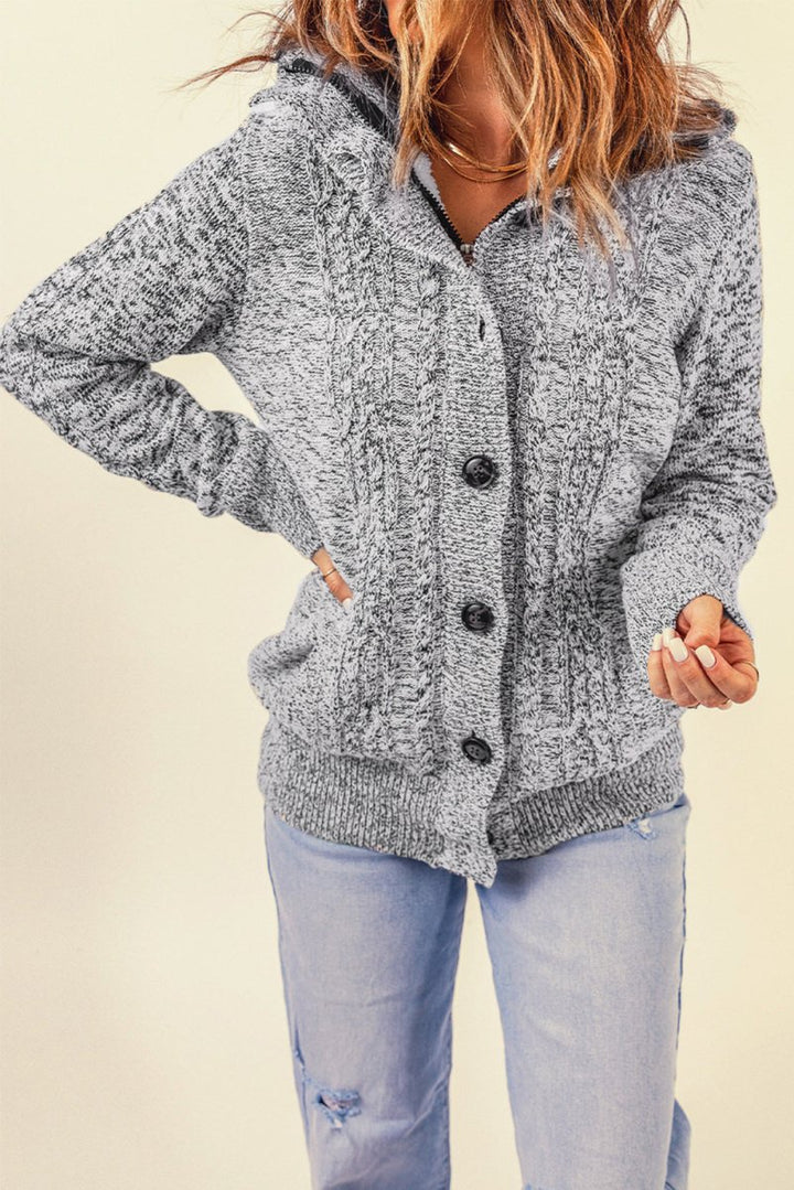 Etta Long Sleeve Button-up Hooded Cardigan - Rebel Nomad