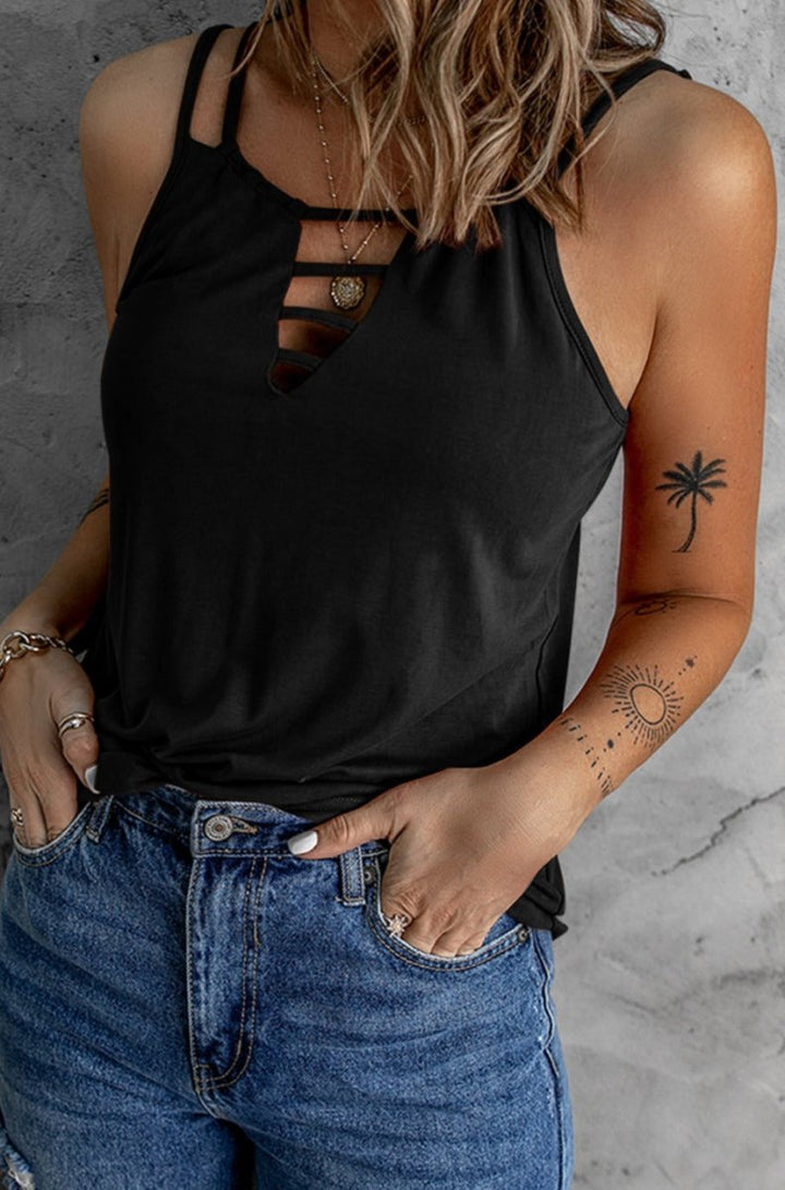 Fannie Ladder Hollow-out Tank Top - Rebel Nomad