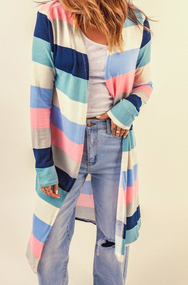 Fawn Print Colorblock Long Cardigan - Rebel Nomad