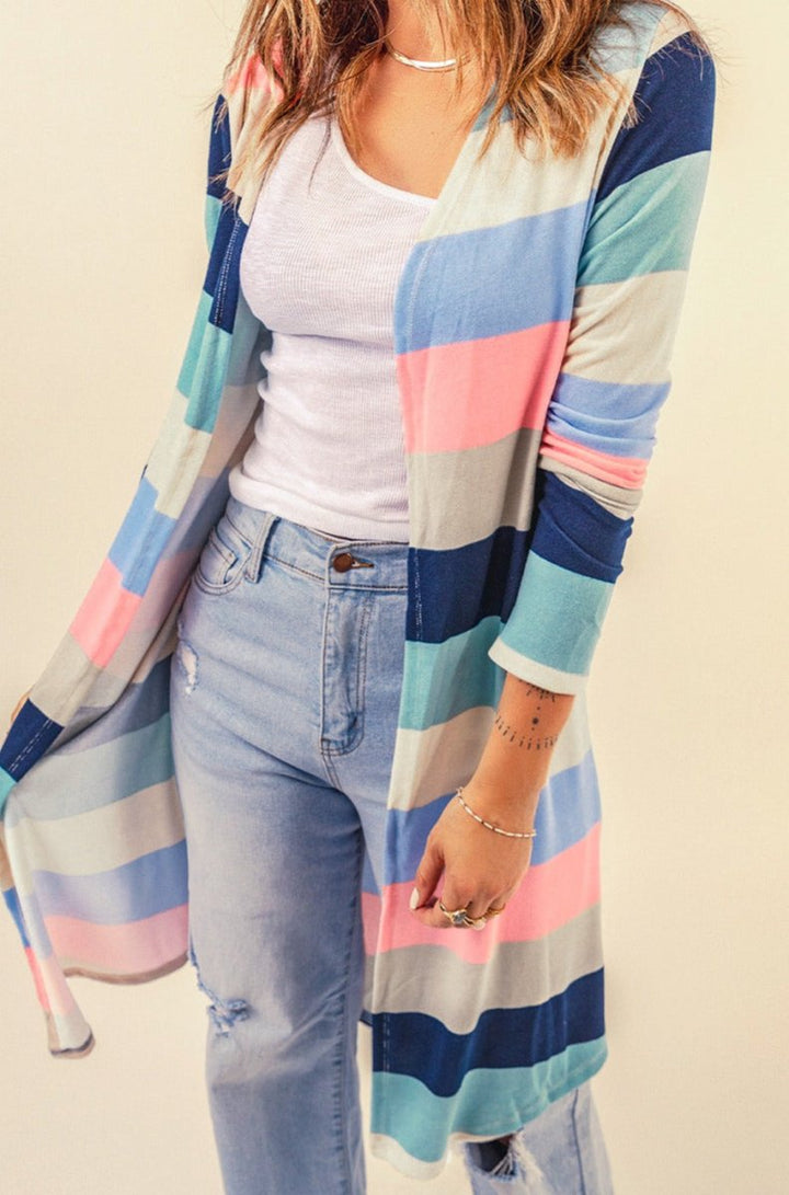 Fawn Print Colorblock Long Cardigan - Rebel Nomad