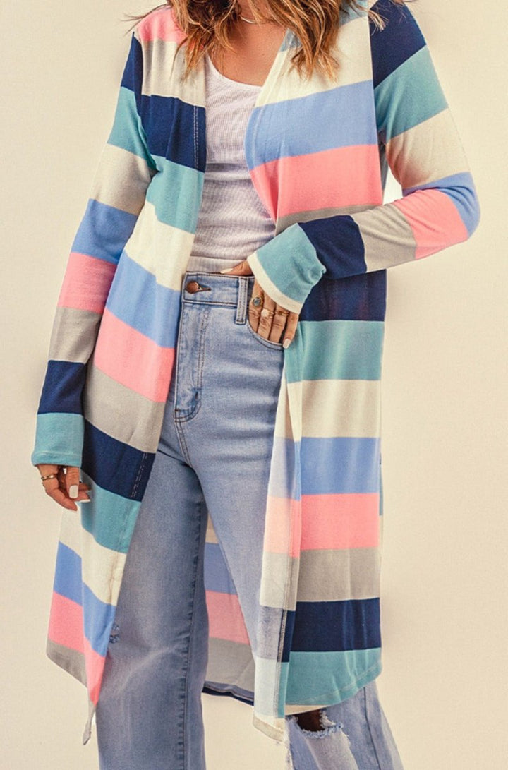 Fawn Print Colorblock Long Cardigan - Rebel Nomad