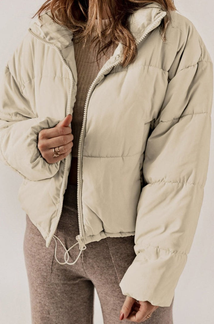 Fidela Zip Up Drawstring Hem Puffer Coat - Rebel Nomad