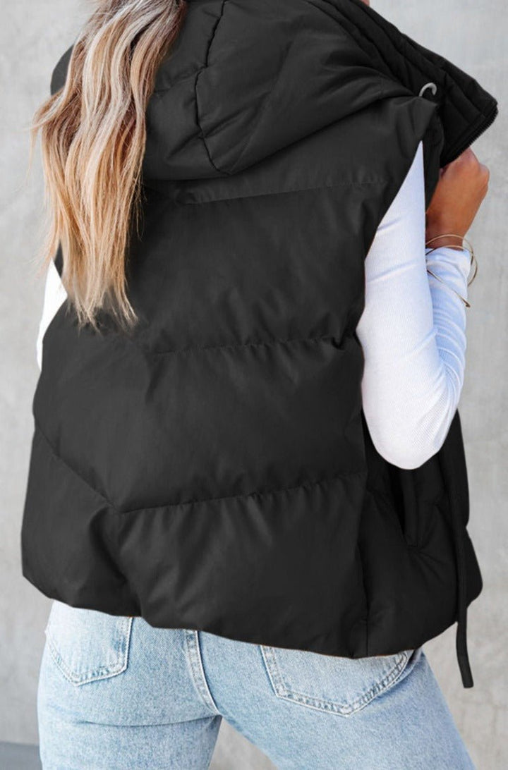 Floy Sleek Quilted Puffer Hooded Vest Coat - Rebel Nomad