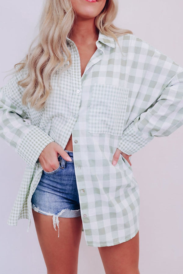 Franchesca Checked Patchwork Long Sleeve Shirt - Rebel Nomad