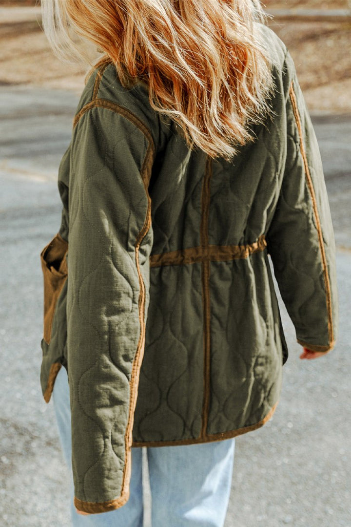 Galilea Stitching Quilted Drawstring Jacket - Rebel Nomad