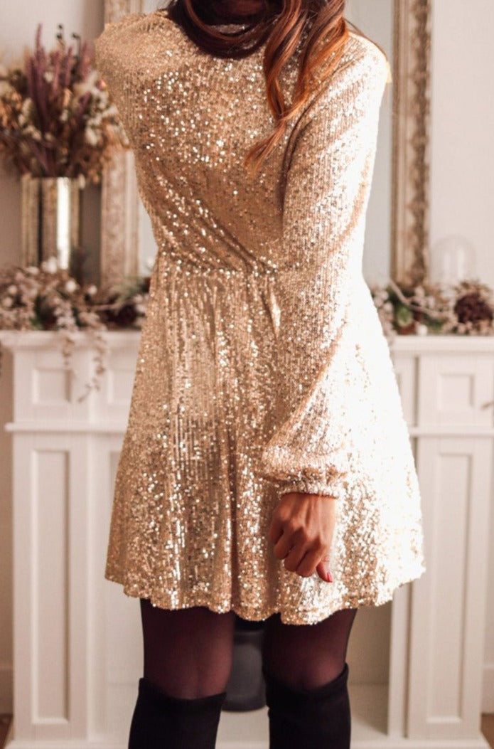 Galina Wrapped V-neck Sequin Dress - Rebel Nomad