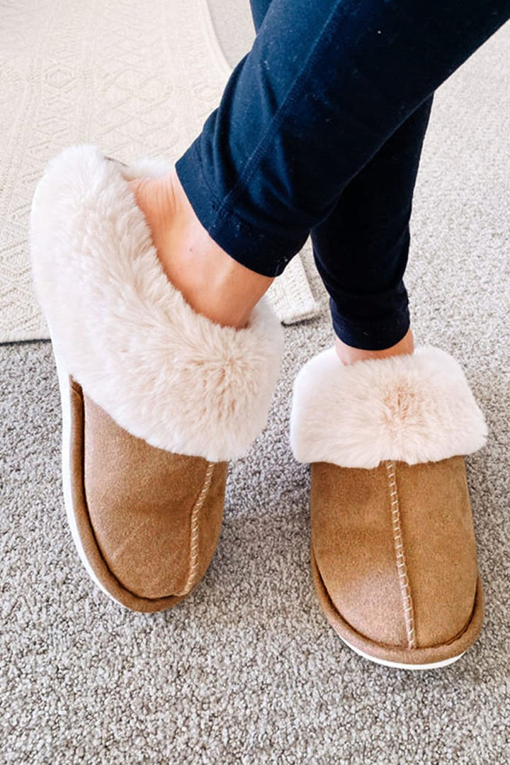 Gelsomina Plush Suede Winter Home Slippers - Rebel Nomad