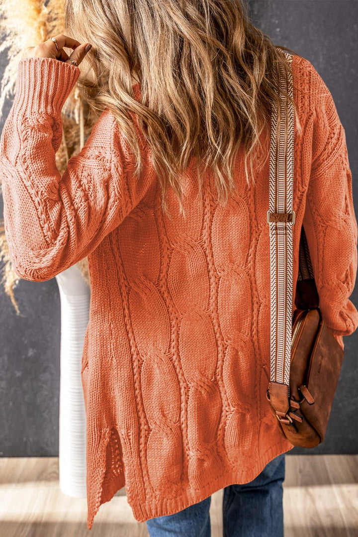 Giavanna Ribbed Trim Eyelet Cable Knit Cardigan - Rebel Nomad