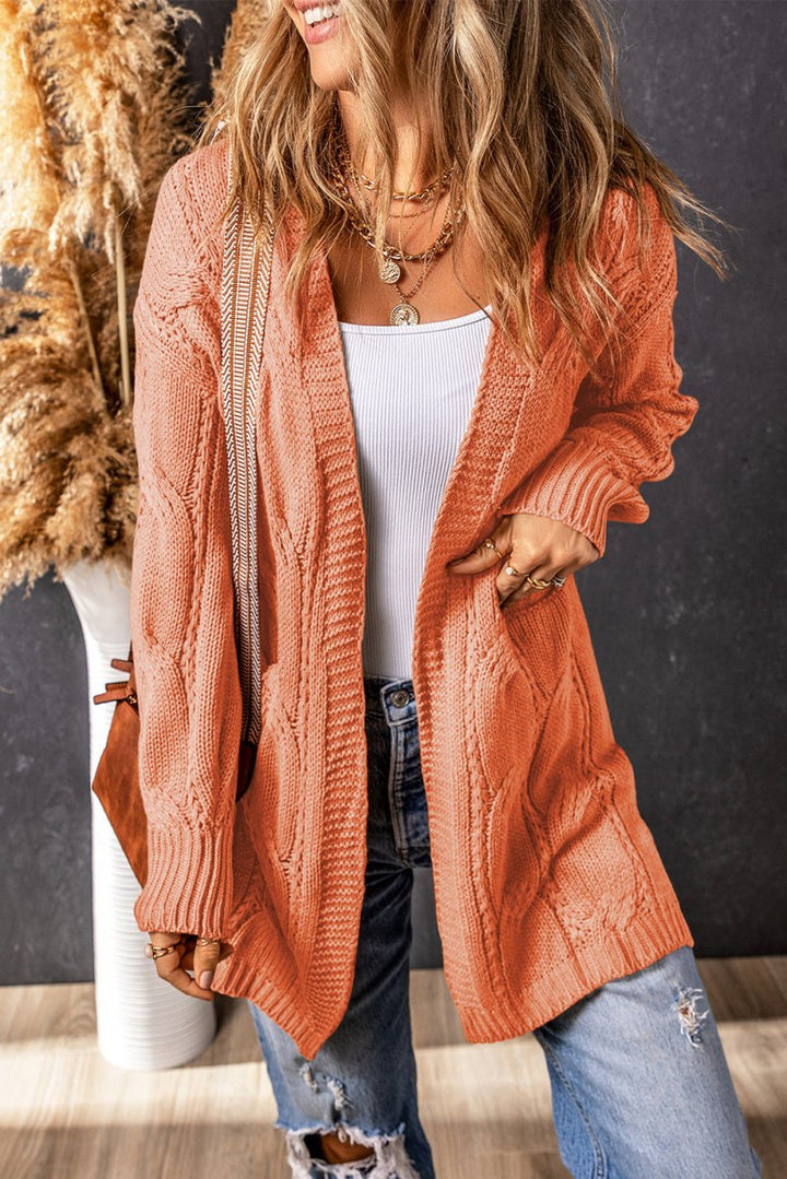 Giavanna Ribbed Trim Eyelet Cable Knit Cardigan - Rebel Nomad