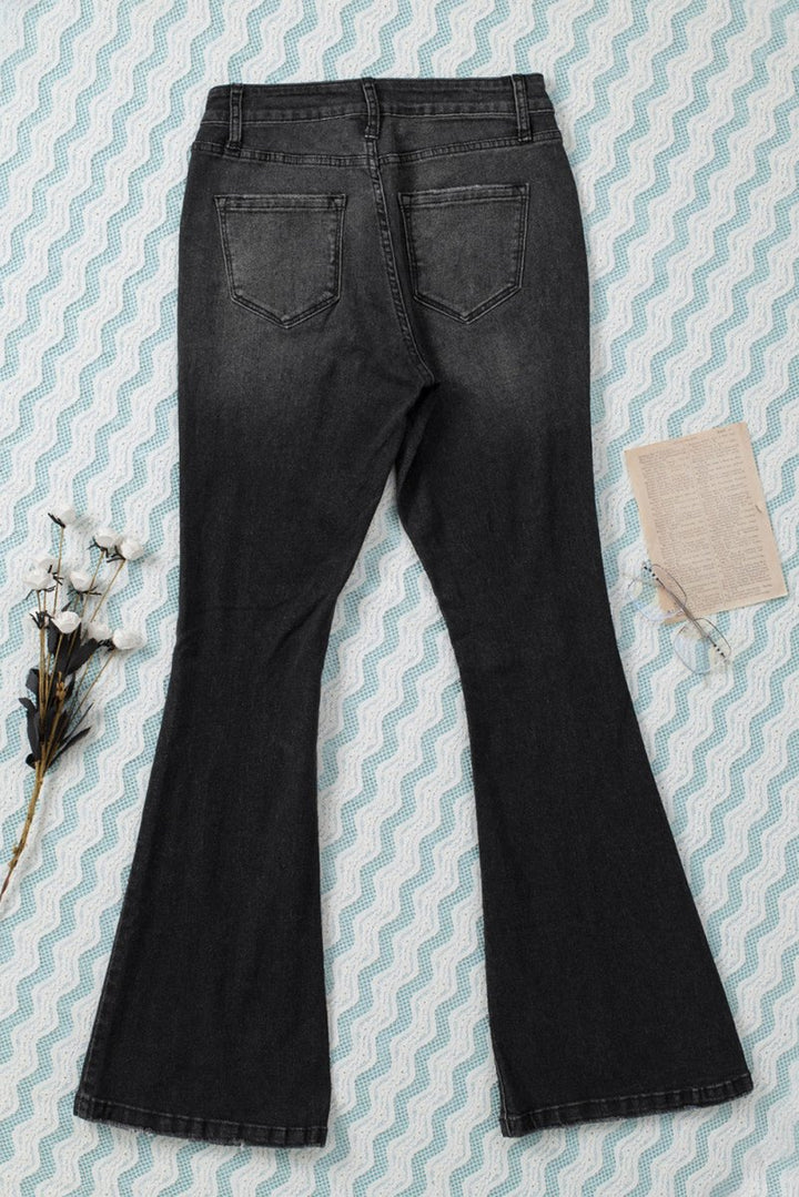 Gina High Waist Flare Jeans with Pockets - Rebel Nomad