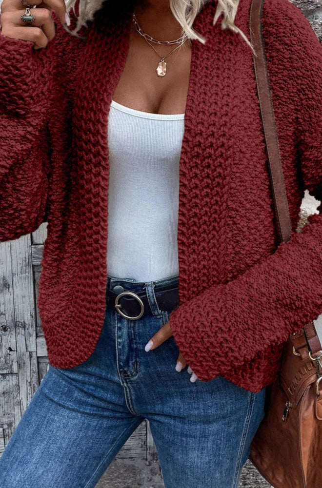 Ginny Popcorn Knit Open Front Cardigan - Rebel Nomad