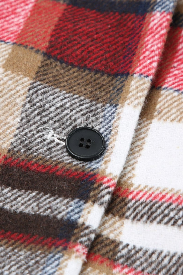 Gretta Plaid Button Up Lapel Jacket - Rebel Nomad