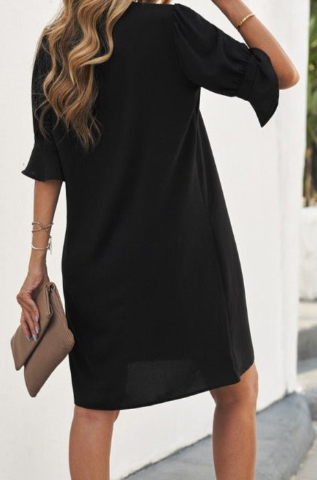 Haydee Ruffled Sleeve Shift Dress - Rebel Nomad