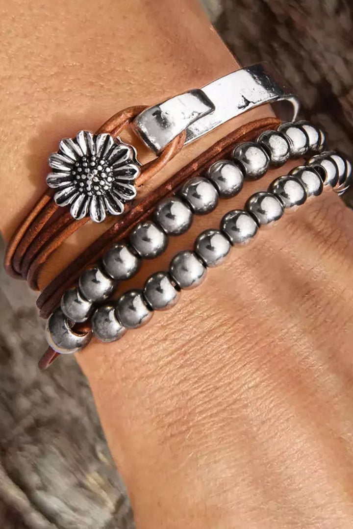 Helene Daisy Beading Alloy Multilayer Bracelet - Rebel Nomad