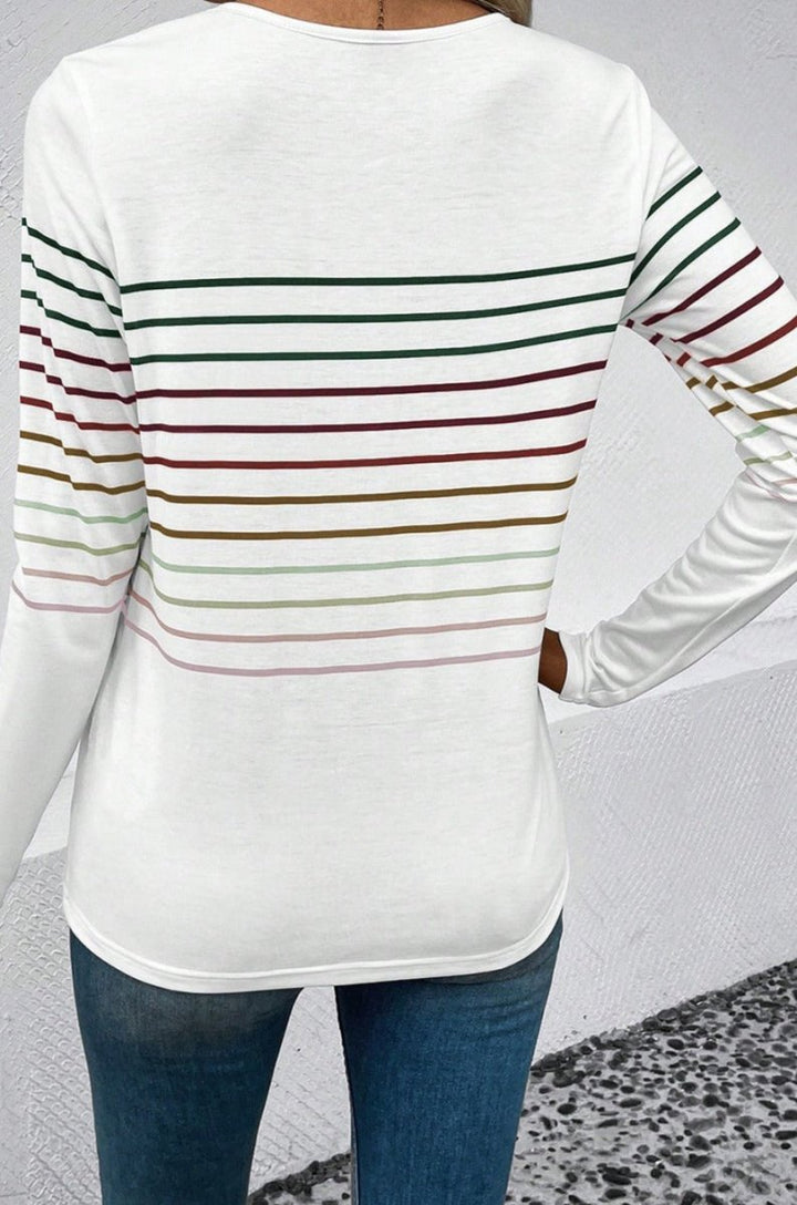 Herma Striped Crew Neck Long Sleeve Top - Rebel Nomad